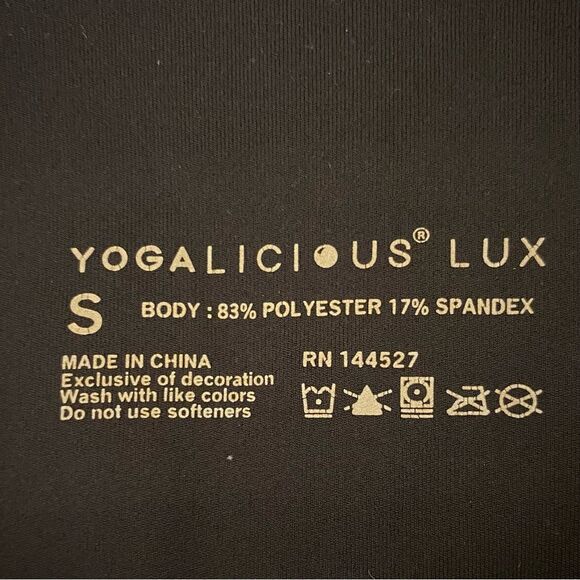 Yogalicious Lux Black High Waisted Leggings Womens Size Small Yoga Pants - Picture 4 of 4